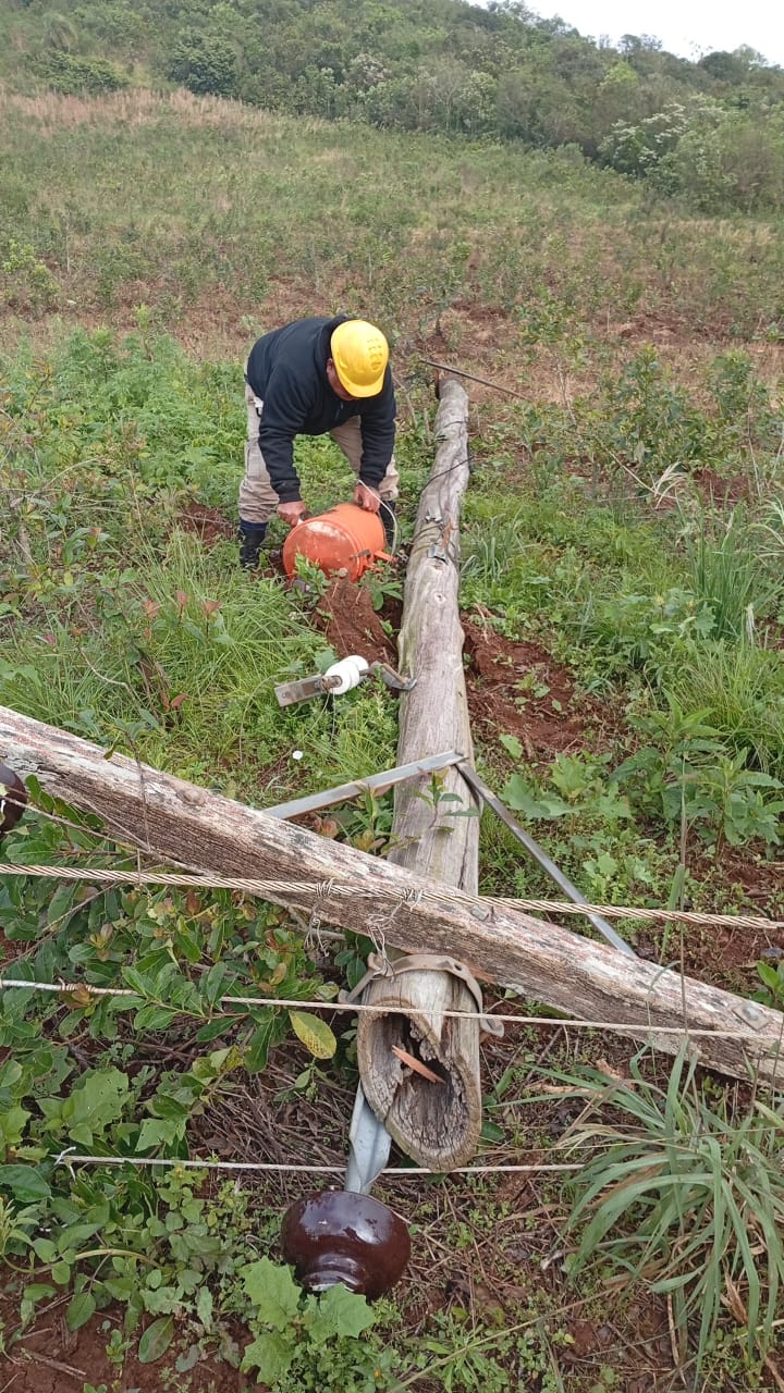 Energía de Misiones reconstruye a nuevo los tendidos afectados por el temporal 3